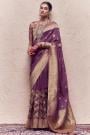 Plum Purple Silk Zari Weaved Saree
