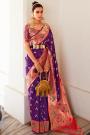 Purple Silk Zari Weaved Paithani Saree