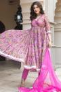 Ready To Wear Pink & Multicolor Chanderi Silk Printed Anarkali Suit