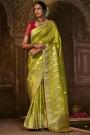 Lime Green Silk Zari Weaved Saree