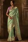 Mint Green Silk Zari Weaved Saree
