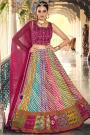 Ready To Wear Multicolor Chinon Embroidered & Printed Lehenga Set