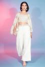Ready To Wear Ivory Georgette Co-ord Set With Jacket