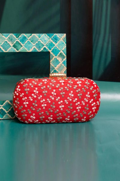 Red Ethnic Clutch Bag