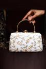 White Embroidered Clutch Bag