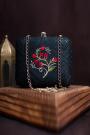 Deep Navy Blue Embroidered Ethnic Clutch Bag
