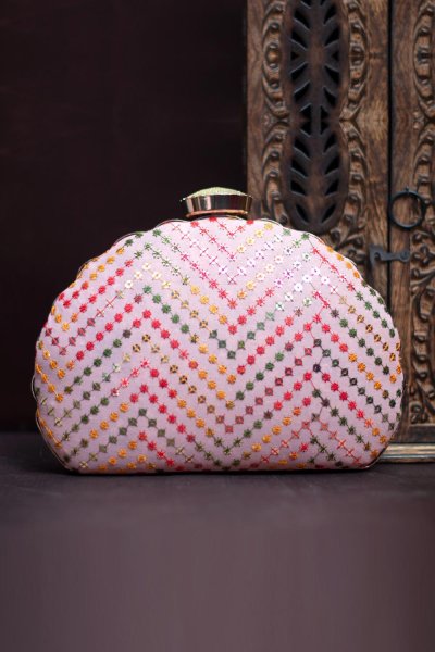 Multicolor Embroidered Ethnic Clutch Bag