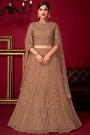 Light Brown Net Embroidered Lehenga Set
