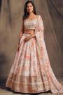 White Floral Organza Silk Lehenga