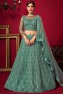 Aqua Green Net Embroidered Lehenga Set