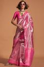 Pink Hand Woven Kanjivaram Silk Saree