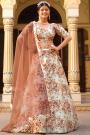 Cream Silk Floral Printed Lehenga Set