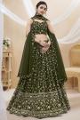 Fern Green Georgette Embroidered Lehenga Set