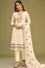 Cream Georgette Embroidered Kurta Set