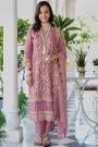 Mauve Organza Silk Embroidered Kurta Set