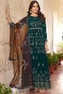 Teal Green Georgette Embroidered Anarkali Dress