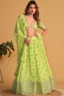 Pastel Green Georgette Embroidered Lehenga Set