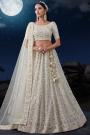 Ivory Georgette Embroidered Lehenga Set