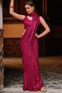 Magenta Georgette Sequence Embroidered Saree