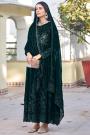 Bottle Green Georgette Embroidred Anarkali Suit