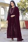 Maroon Georgette Embroidred Anarkali Suit