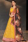 Mustard Georgette Embroidered Lehenga Set