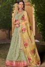 Pastel Green Georgette Embroidered Lehenga Set