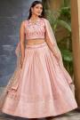 Light Pink Georgette Embroidered Lehenga Set