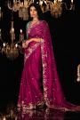 Magenta Pink Silk Embroidered Saree