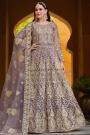 Lilac Net Embroidered Anarkali Dress