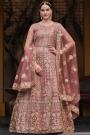 Blush Pink Net Embroidered Anarkali Dress