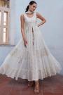 White Georgette Embroidered Anarkali Dress