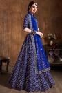 Royal Blue Silk Embroidered Lehenga Set