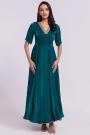 Teal Organza Silk Lace Worked Anarkali Dress