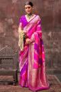 Pink & Purple Handloom Woven  Silk Saree