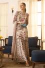 Ivory Crepe Italian Silk Stone Detailed & Printed Sharara Kurta Set