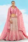 Blush Pink Silk Embroidered Lehenga Set