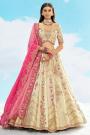 Ivory Silk Embroidered Lehenga Set