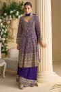 Purple Georgette Hand Embroidered Kurta Set