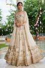 Ivory Organza Silk Embroidered Lehenga Set With Shrug