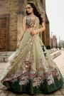 Pastel Green Embroidered Net Lehenga Set