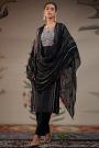 Black Cotton Printed & Hand Work Kurta Set