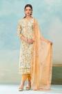 Yellow Cotton Printed & Lace Worked Kurta Set