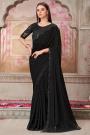Black Georgette Embroidered Saree