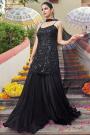 Black Net Embroidered Kurta Set