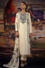 Ivory Premium Cotton Printed & Hand Embroidered Kurta Set With Chiffon Dupatta