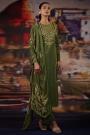 Fern Green Premium Cotton Printed & Hand Embroidered Kurta Set With Chiffon Dupatta