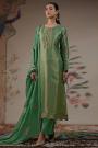 Green Silk Zari Woven & Hand Embroidered Kurta Set