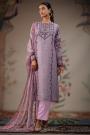 Lilac Cotton Printed & Hand Work Kurta Set