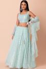 Soft Blue Georgette Embroidered Lehenga Set